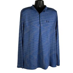 Under Armour Threadborne‎ HeatGear 2XL Blue Long Sleeve Quarter Zip Men's